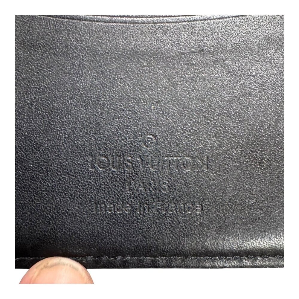 Louis Vuitton Black Leather Mini Passport Holder Pocket Organizer Authentic Box - Picture 4 of 9